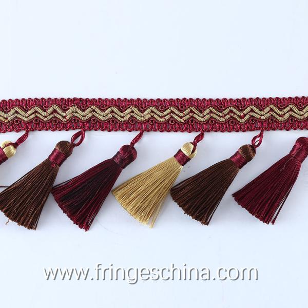 Handmade fashionable chain beads lace tassels fringes for curtain/sofa/pillow decoration