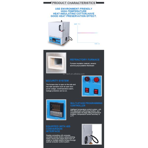 Liyi 1200 Degree Precision Lab Heating Equipment Heats up to 1000C High Temperature Ceramic Muffle Furnace, 1000 Degree Oven