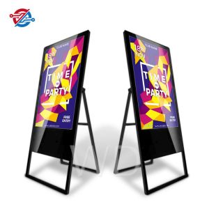 LOGO Print 16:9 Portable Digital Monument Signs , Freestanding Digital Display
