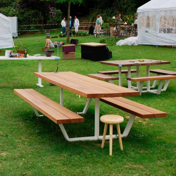 Buy L150W150H75cm Metal And Wood Garden Table at wholesale prices