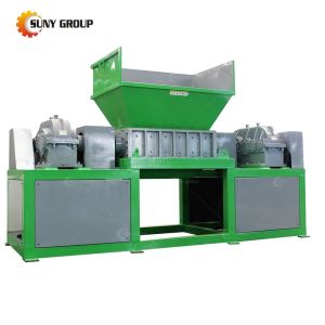Manufacturing Plant Double Shaft Waste Shredding Machinery with Video Outgoing