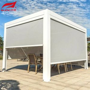 Smart Remote Controlled Aluminum Garden Pergola Waterproof Windproof Gazebo