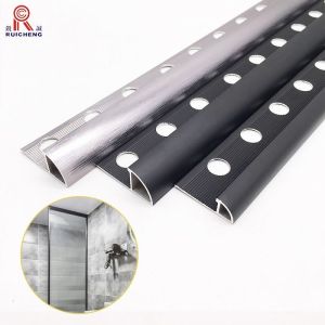 Brushed Aluminium Tile Trim , Anodized Metal Tile Trim 8mm Anticorrosion