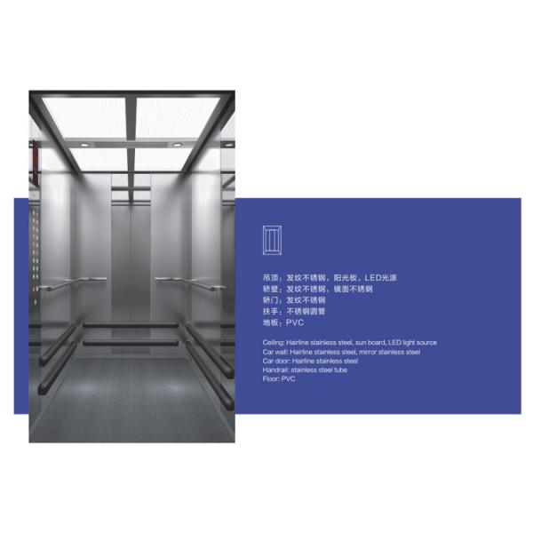 High Speed Elevator Large Space Stainless Steel For Hospital 1100*2100 Opening Door Size