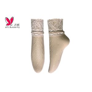 Floral Lace White Women'S Fishnet Ankle Socks / Pantyhose Ankle Socks