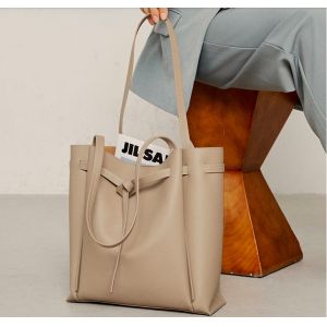 PU Leather Brown Drawstring Bag ISO One Shoulder Messenger Bag