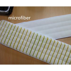 Yellow Woven Coral Microfiber Wet Mop Pads Velvet Super Thick Nylon Self