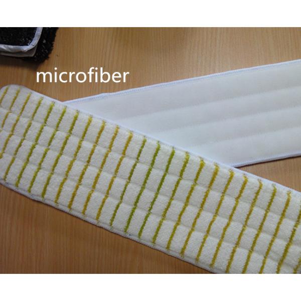 Yellow Woven Coral Microfiber Wet Mop Pads Velvet Super Thick Nylon Self