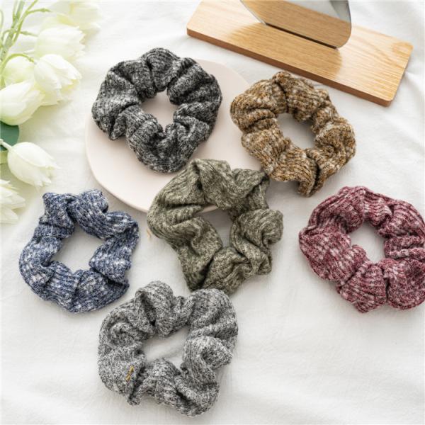 winter polyester striped large accessories Japan Korea ins hair rope lady scrunchies Yiwu wholesale