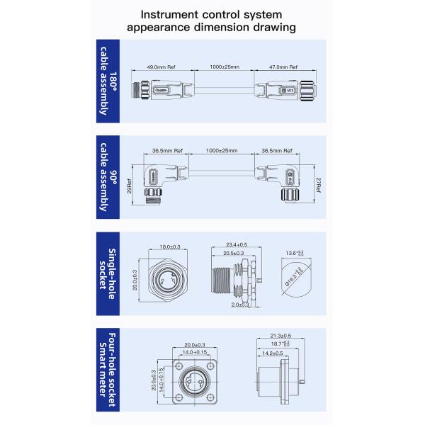Cnlinko M12 Ip68 Male Female 2 Pin Aviation Plug Power Industrial Waterproof Wire Cable Connectors