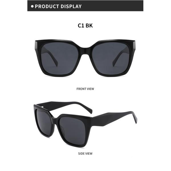 Ladies Square Acetate Sunglasses Retro UV400 Customize Logo