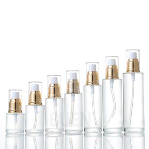 Customizable Clear Glass Cosmetic Jars Empty Foundation Glass Bottle 120ml