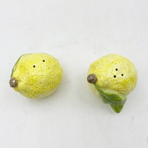Ceramic Fruit Spice Jar Lemon Shaped Salt And Pepper Shaker Set Customized