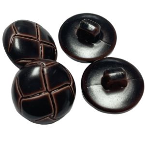 Polyester Loop Imitation Leather Buttons With Shank Customized Color Semi Shiny