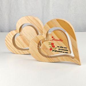 Double Heart Photo Frame Sublimation Blanks Custom Wood Picture Frames For