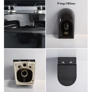 Dual Flush Gravity Wall Hung Toilet P Trap Self Cleaning Glaze