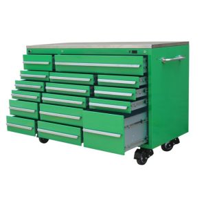 Efficiently Store Your Tools in Garage with 72 Inch Black and Green Tool Cabinet