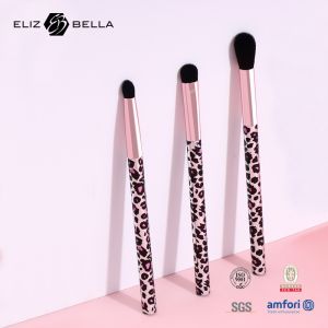 3pcs Set Plastic Makeup Brushes Ergonomic Handle With Full Printing