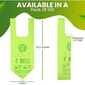 Eco-Friendly Boxed Compostable Tie handle Trash Bags