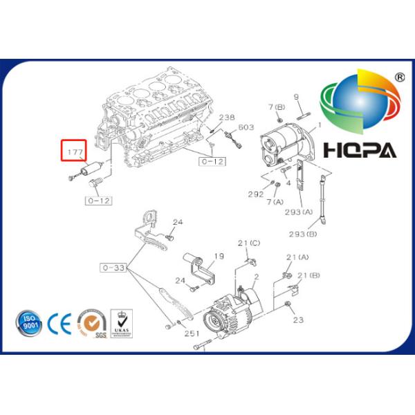 897329-5680 EX40U 4LE1 Engine Stopped Solenoid 12 Volt Excavator Solenoid