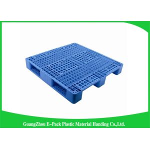 Ventilated Plastic Skids Pallets Single Faced , Euro Blue Plastic Pallets