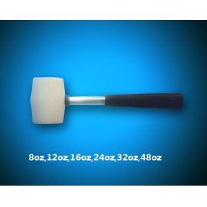 white rubber mallet hammer with steel handle