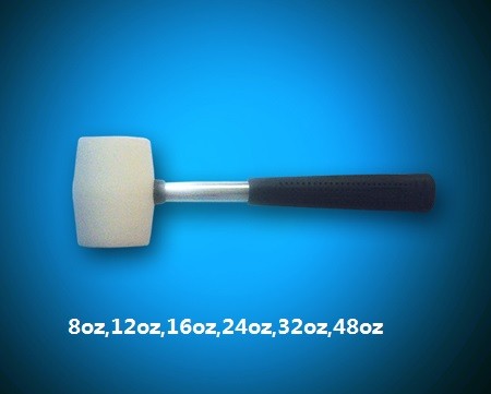 Buy white rubber mallet hammer with steel handle at wholesale prices