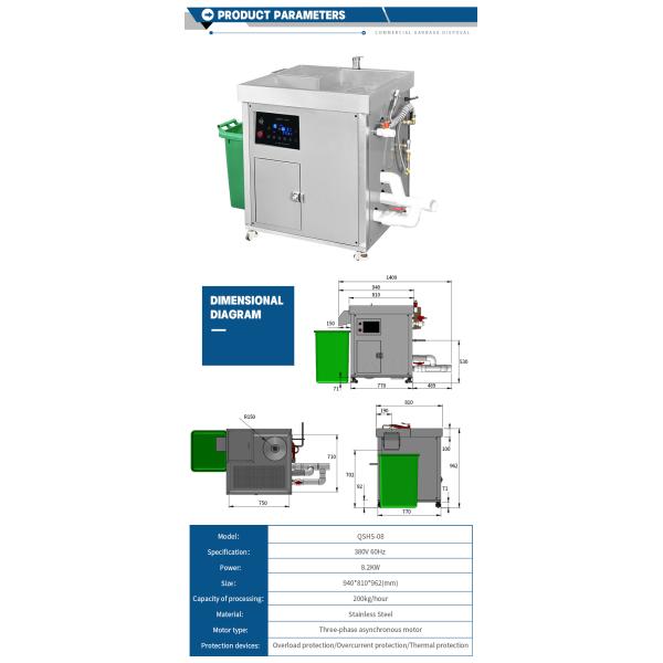 Kitchen Equipment Garbage Disposal Machine Commercial Food Waste Disposer