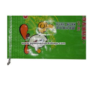 Custom High Gloss Bopp Laminated PP Woven Bags Rice Sacks in Green