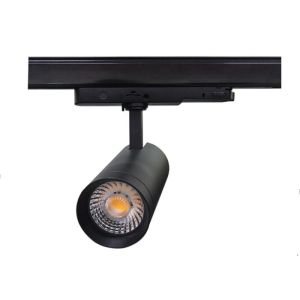 Black Aluminum 10w LED Track Spotlights With Rotatable Base , Cob LED Track