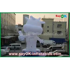 Custom Inflatable Cartoon Characters White Cattle 10m Height