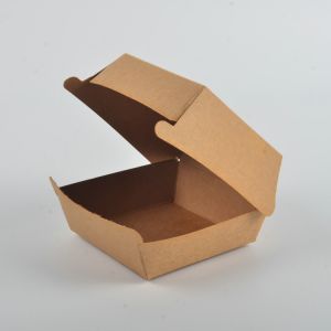Eco-friendly customized hamburger takeaway food packaging clam shell paper