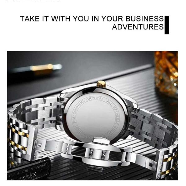 Luxury Quartz Movement Stainless Steel Watch OEM Available 118g