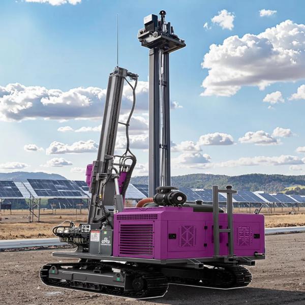 Diesel Solar Pile Driving Machine Highway Guardrail Pile Driving Rig Screw Pile Driver