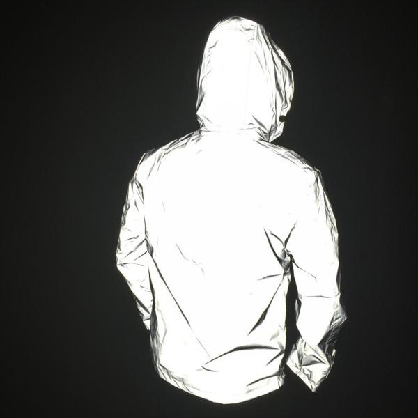 Buy Custom White Mens Reflective Jacket 3m Reflective Windbreaker Printed Winter at wholesale prices