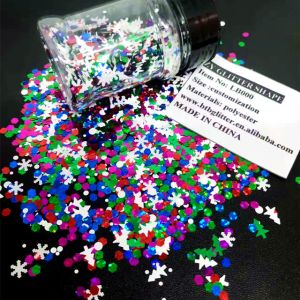 Square Heart Star Moon Flowers Leaves Crafted Glass Silk Holiday Nails High