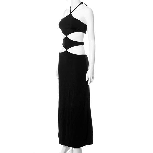 Hanging Neck Hollow Slim Sleeveless Maxi Dresses For Women