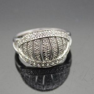 18K Rose Gold Plated 925 Silver Ring Pave Cubic Zirconia (FR0148)