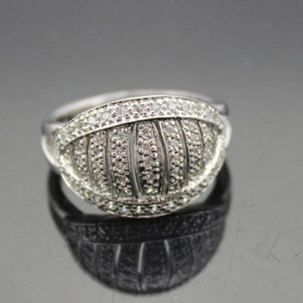 18K Rose Gold Plated 925 Silver Ring Pave Cubic Zirconia (FR0148)