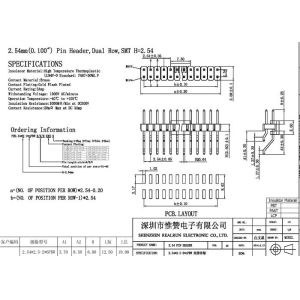 SMD 1000VAC PA6T Horizontal Pin Header Gold Flash 36 Pin PA6T