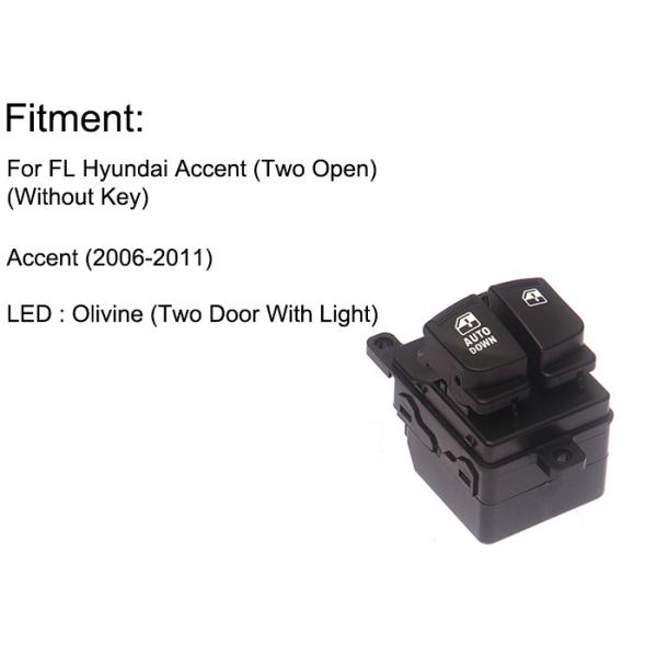 Auto Power window switch Front Left without key for Hyundai Accent two door with