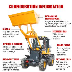 Compact Boom Loader Mini Radlader Cargador 2 Ton 1.5ton 1.2 Ton 1ton Mini Front