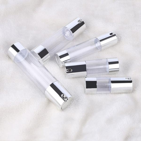 Buy Silver Plastic PP Round Aluminum Cap Cream Airless Bottles 15ml 30ml 50ml 80ml 100ml at wholesale prices