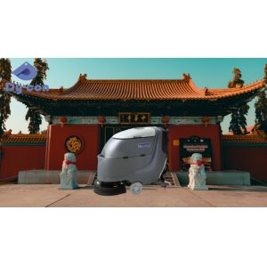 Wide Coverage Temple Floor Scrubber 60L Tank Slip Free