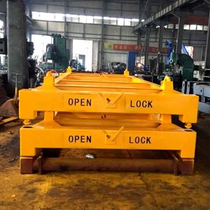 Yellow 20feet 40feet semi-automatic container lifting spreader frame