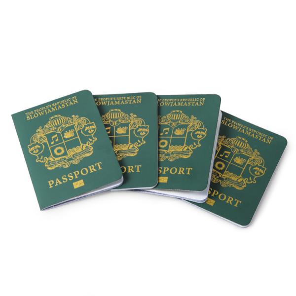 PU Leather Cover Passport Booklet Printing With Logo Gold Foiled 90mmxH125mm