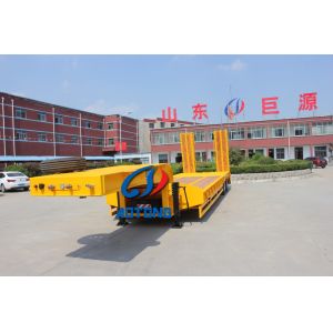 Max Payload 120 Tons Tri-axles Heavy Duty Lowbed Semi Trailer with Ramp and Side