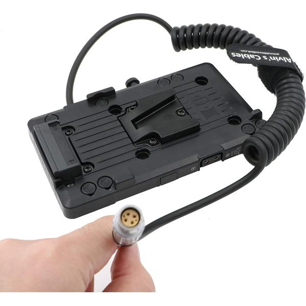 V-Mount Battery Plate For Red Scarlet Epic Camera With 6 Pin Coiled Power Cable