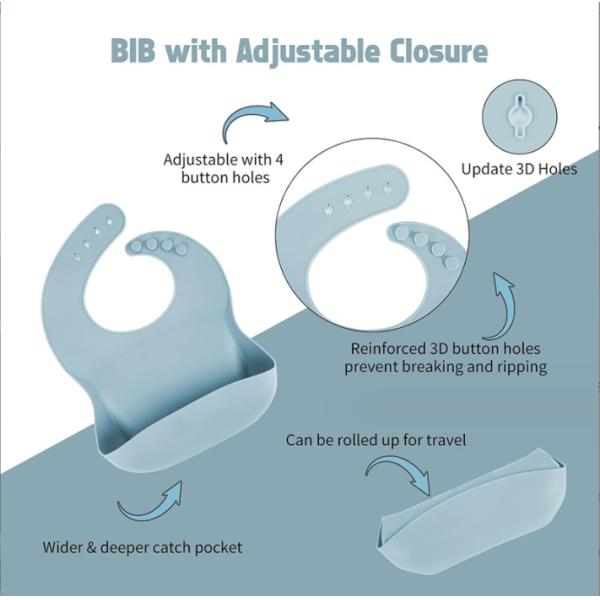 Food Grade Silicone Bowl and Spoon Set for Baby Feeding No Design Style Easy to Clean