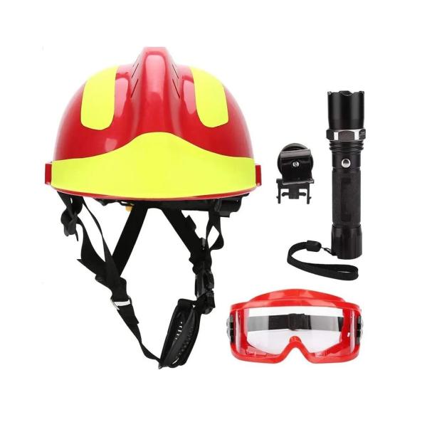 Buy Light Weight Rescue Equipment Fire Helmet With Flashlight at wholesale prices